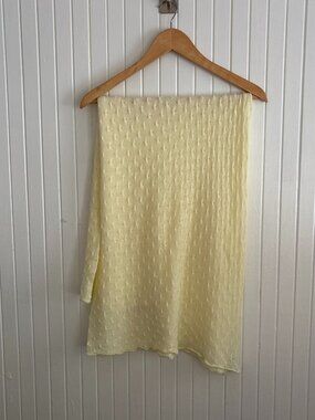 Vintage Knit Baby Blanket Butter Yellow